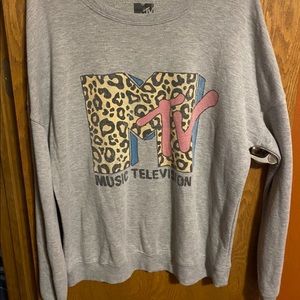 MTV Leopard and Grey Sweatshirt - XXL